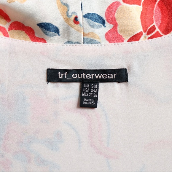 Zara TRF Outerwear Floral Duster Kimono Sleeve Open Front Size S/M - Picture 8 of 9